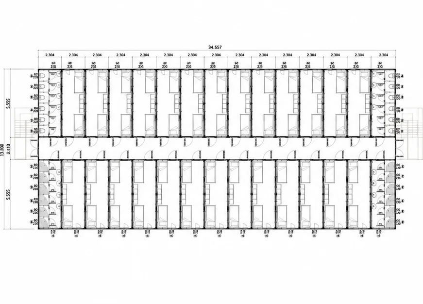 Plan du modèle Dortoir R+2 — 312 lits – CIBO World Côte d'Ivoire