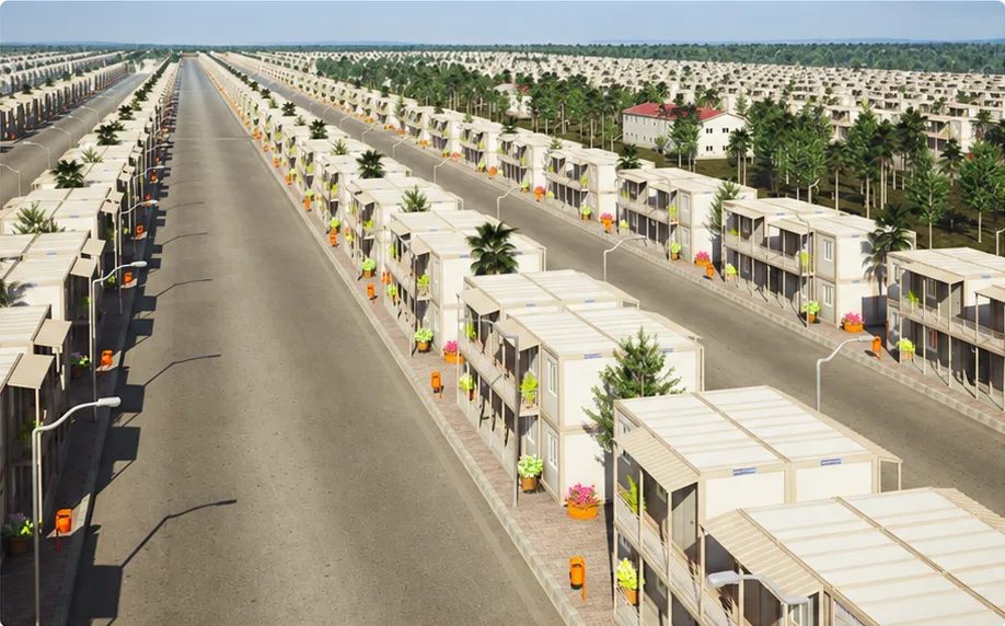 Logements d’urgence — village modulaire – maison préfabriquée CIBO World à Abidjan, Côte d'Ivoire – vue 3