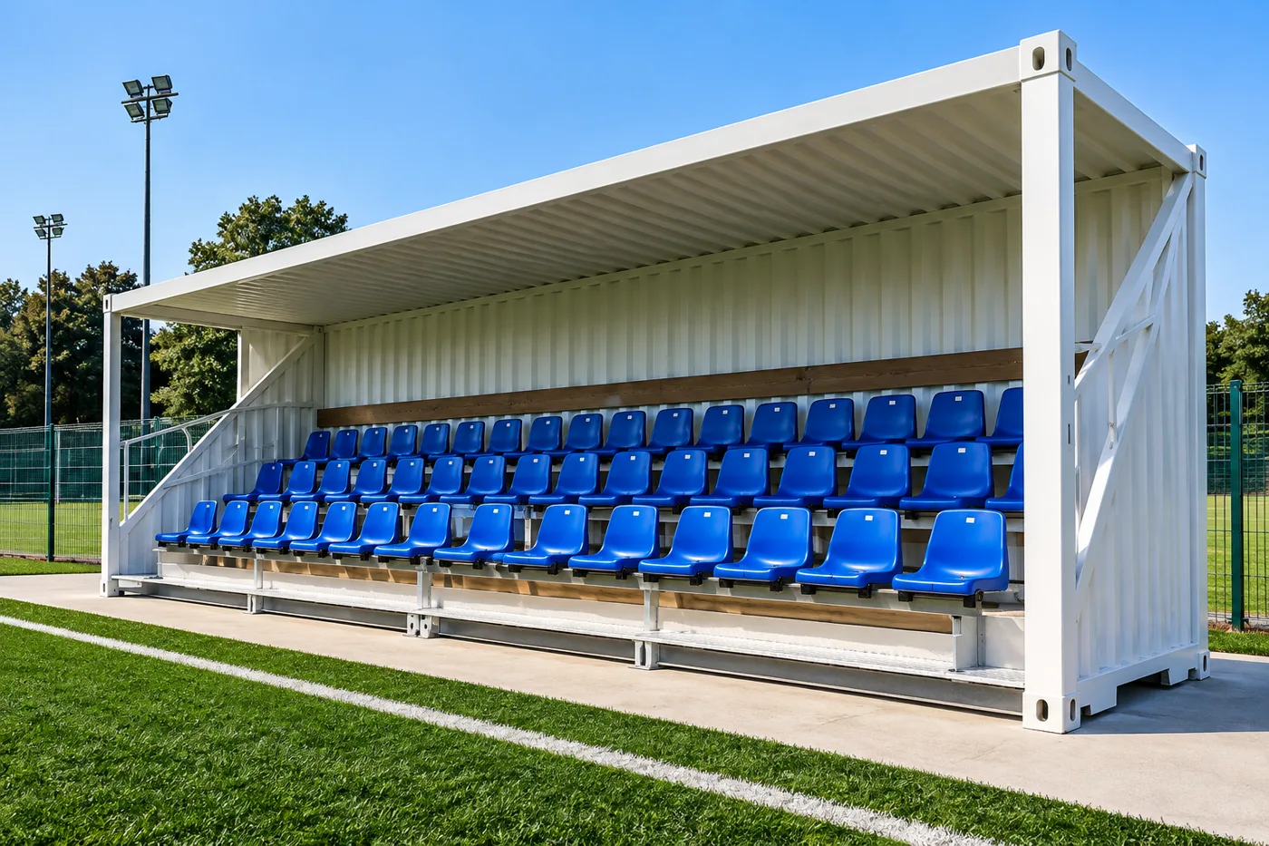 Tribune modulaire – équipement sportif CIBO World à Abidjan, Côte d'Ivoire