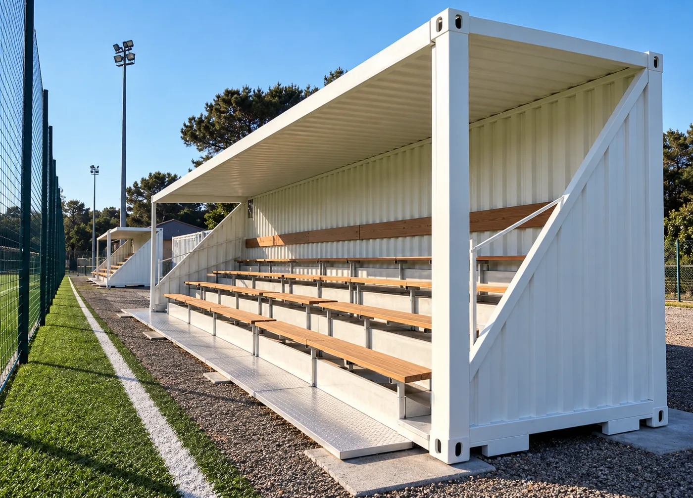 Tribune modulaire – équipement sportif CIBO World à Abidjan, Côte d'Ivoire – vue 3